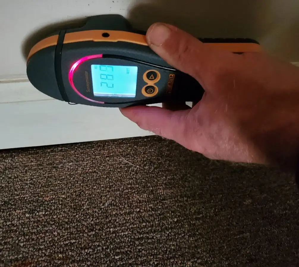 Moisture detection at baseboard during Sewage Cleanup & Sanitation in Ken Caryl
